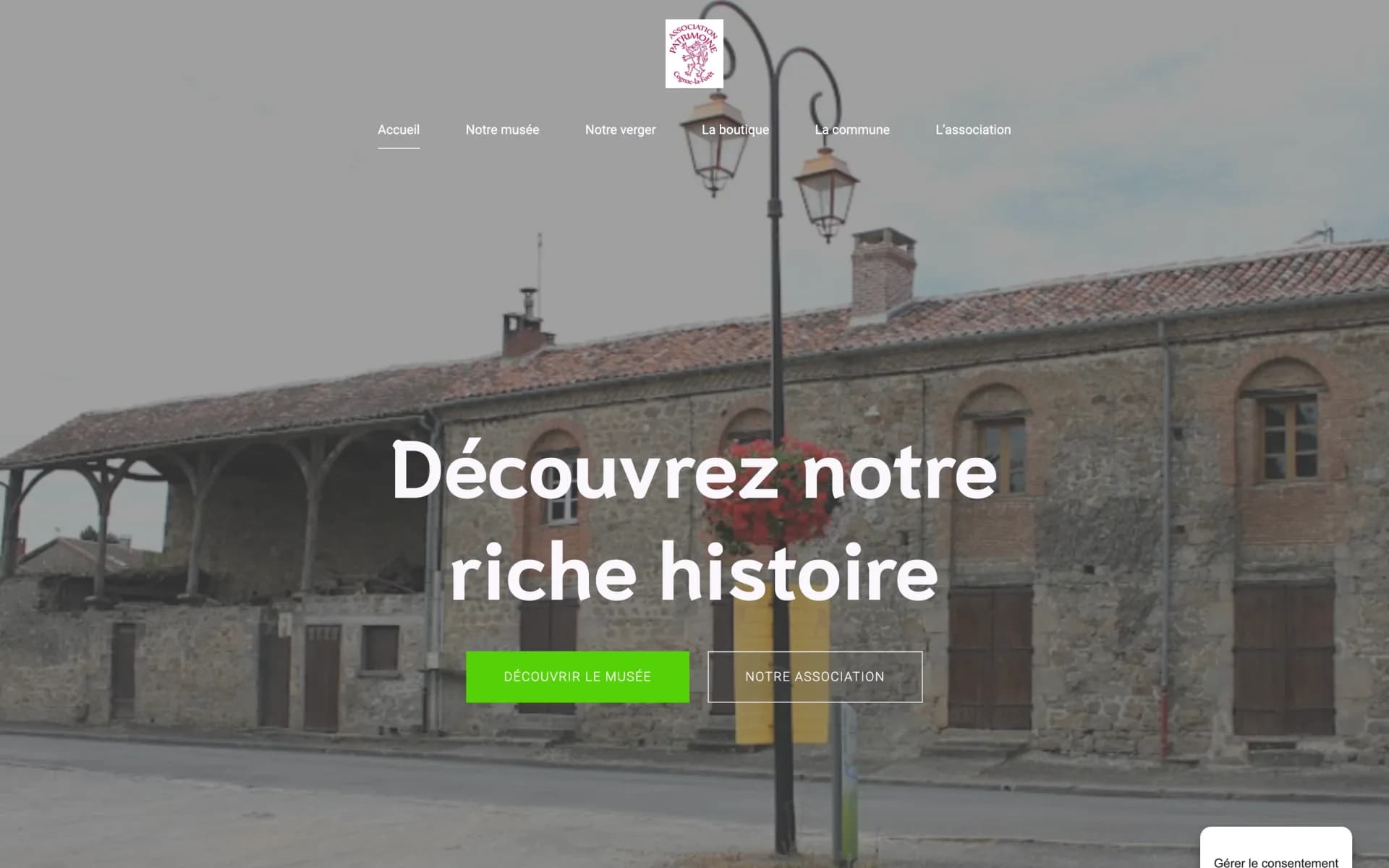 Page d’accueil du site du Musée du Chanvre et de la Ganterie, en Haute-Vienne