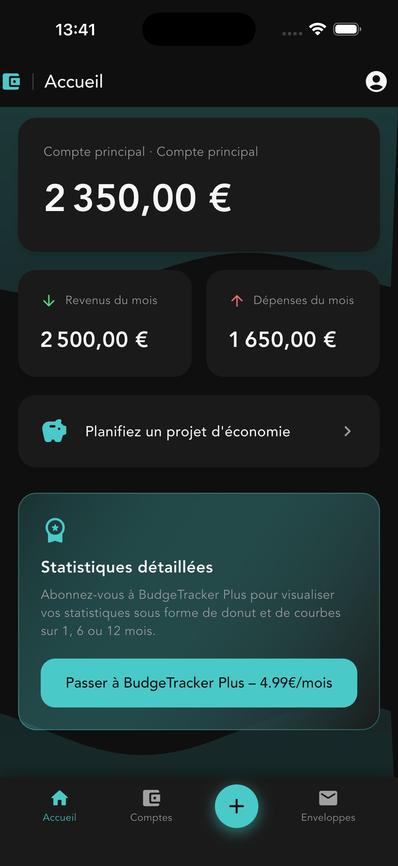 Application mobile affichée sur un smartphone