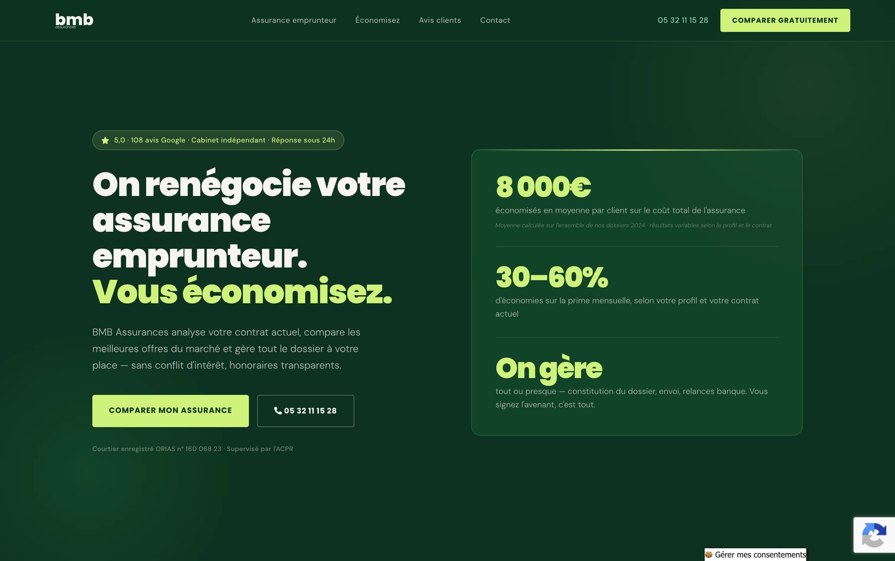 Aperçu du projet BMB Assurances