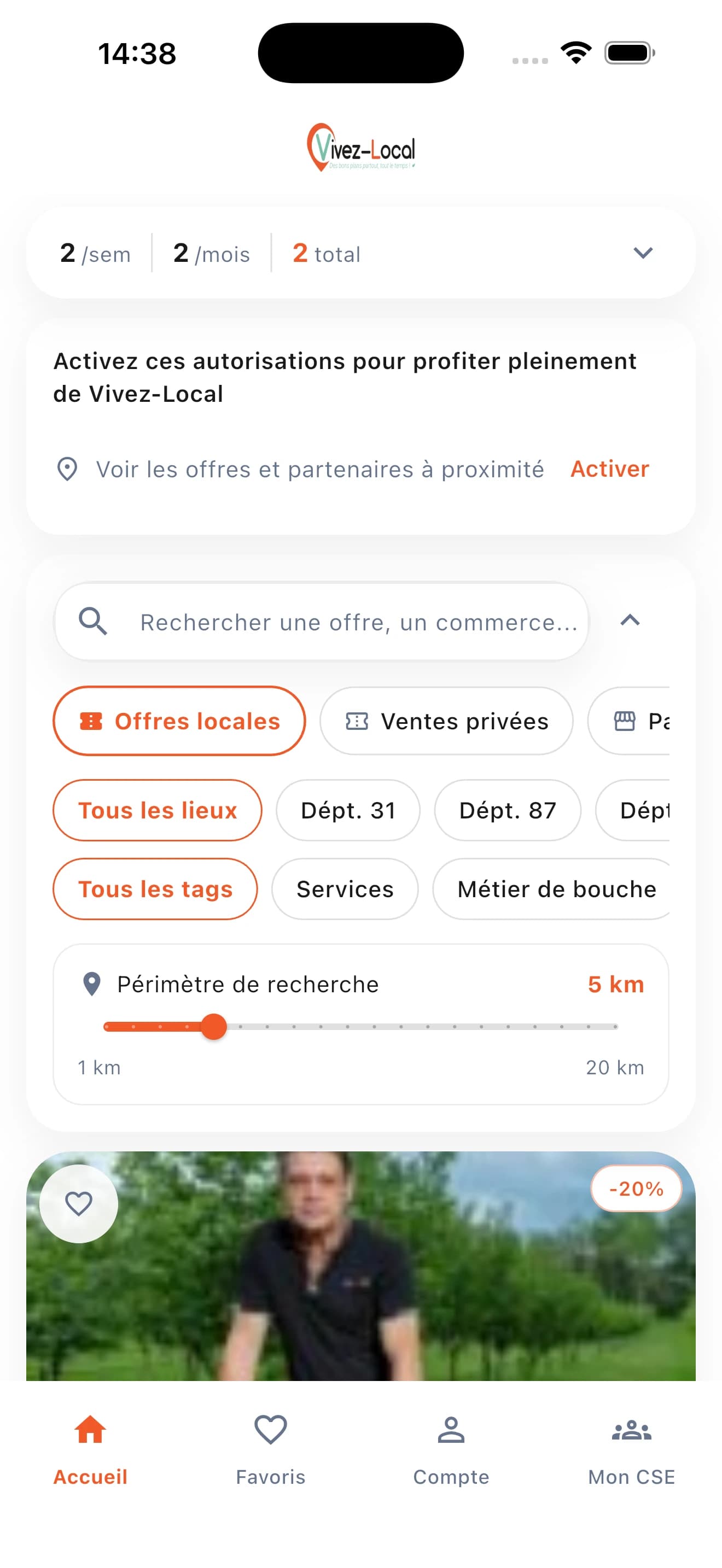 Aperçu du projet Vivez-Local iOS & Android