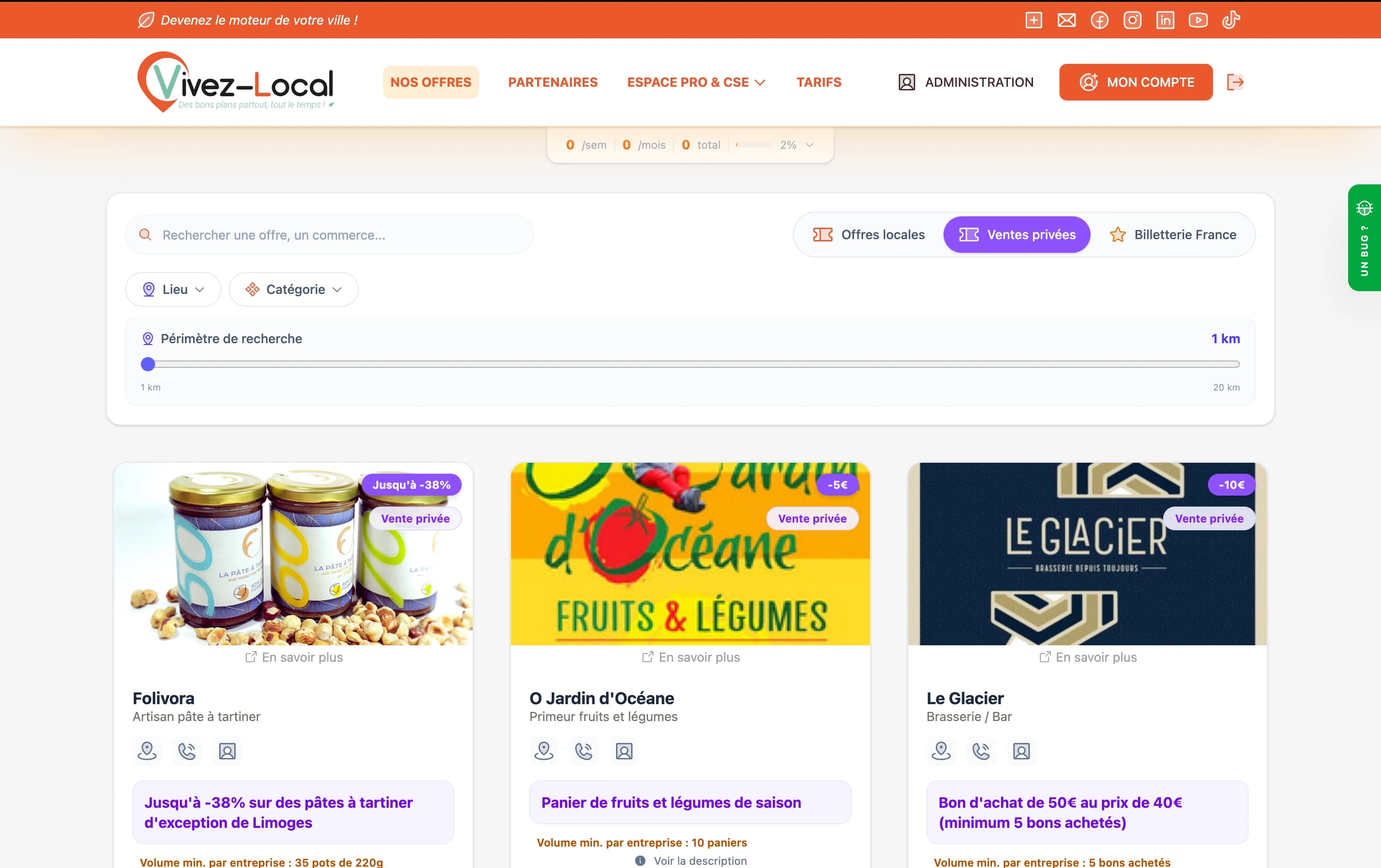 Aperçu du projet Vivez-Local