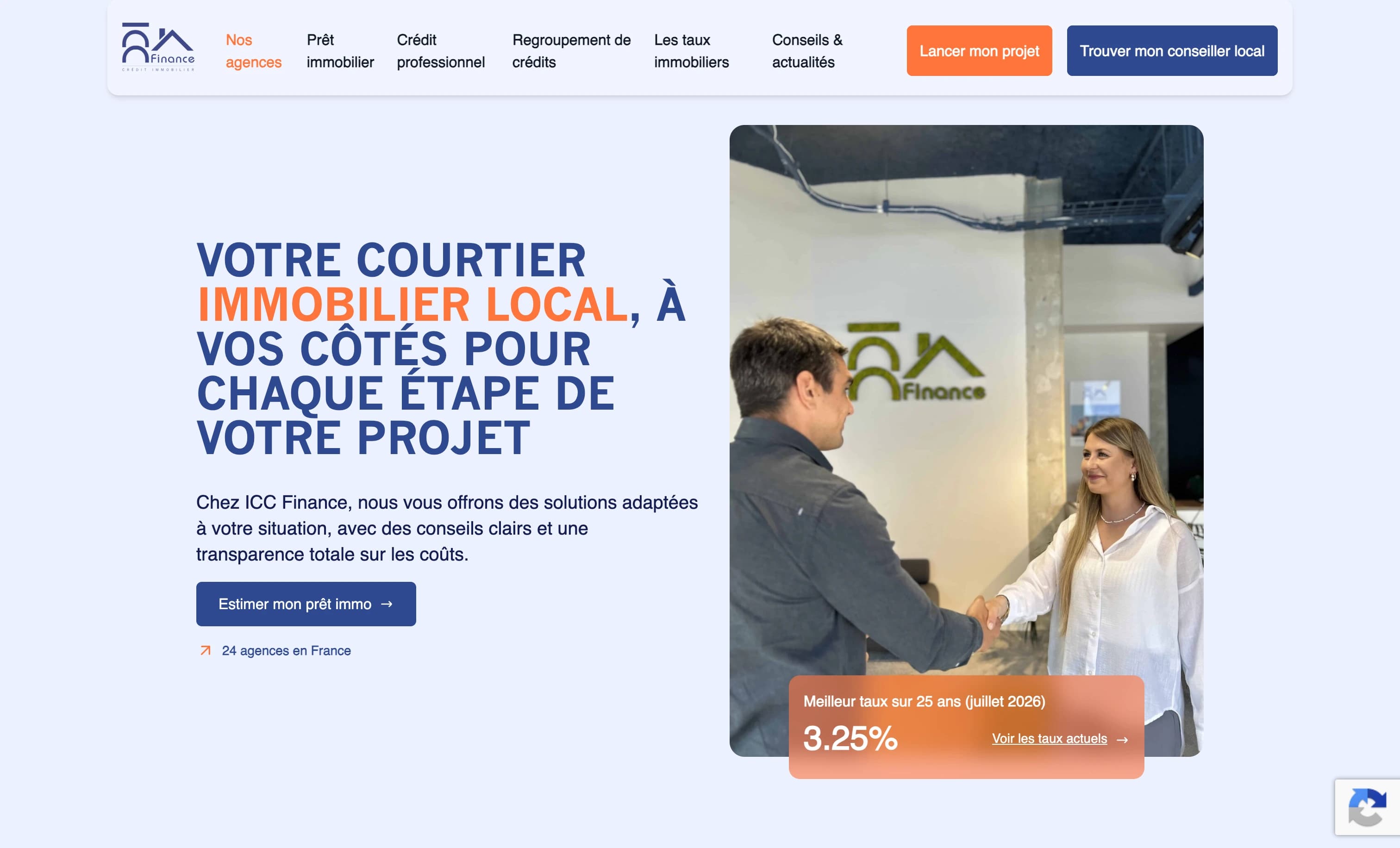 Interface d’une application web financière